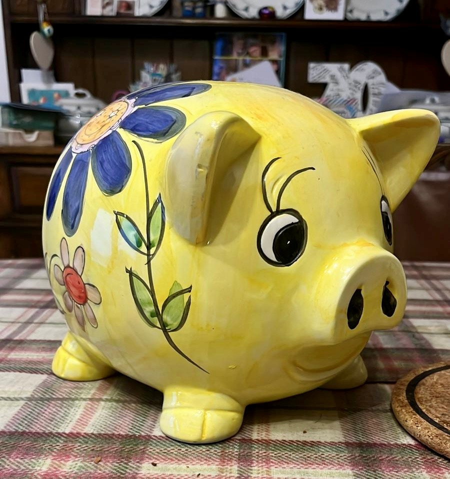 ‘Flower Power’ piggy bank.
